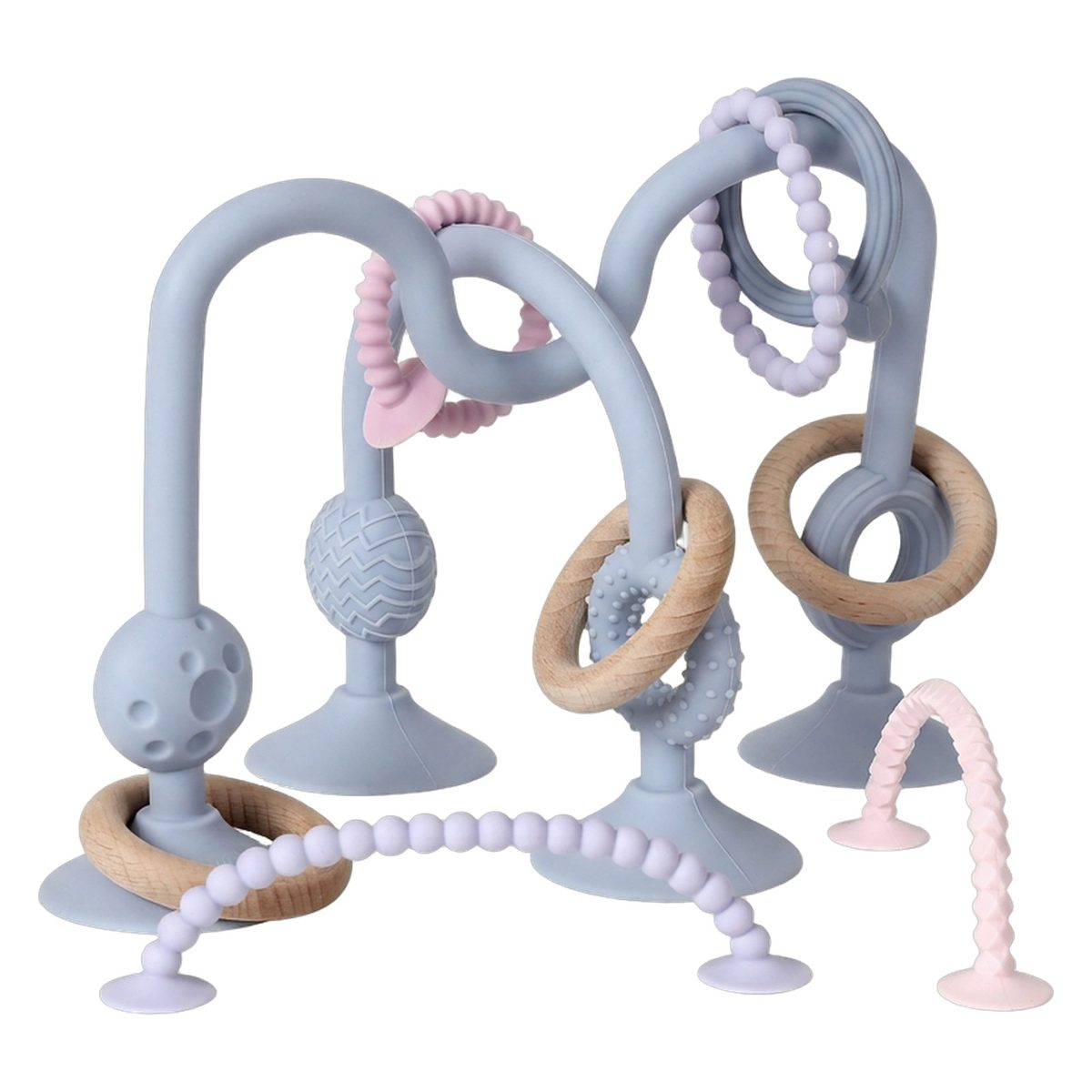 Jumble Jangle suction teether and sensory toy in Light Blue
