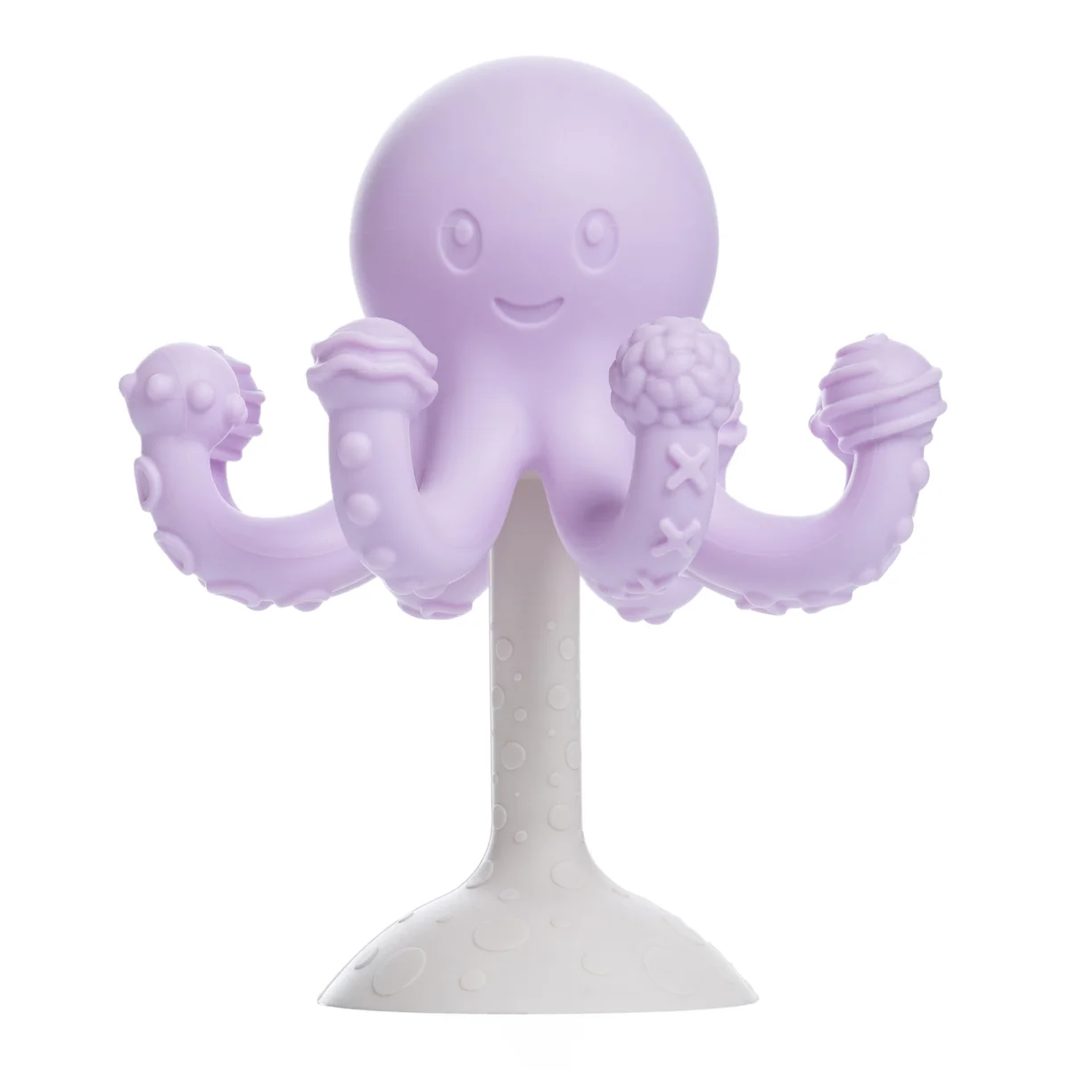 Jumble Waggle silicone octopus teether in Lavender Reef